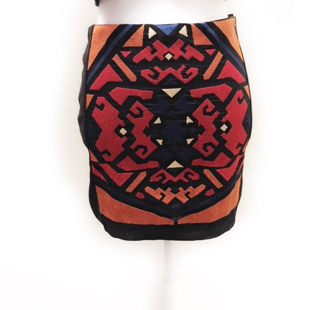 ZARA MULTI COLOR MINI SKIRT